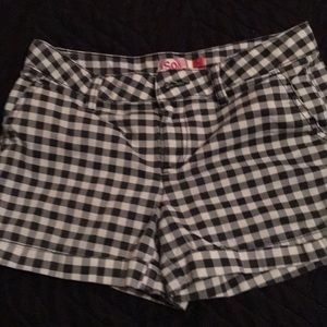Girls black and white checker shorts